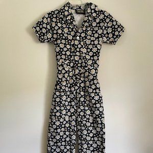 Black Lazy Daisy Big Bud Press Jumpsuit